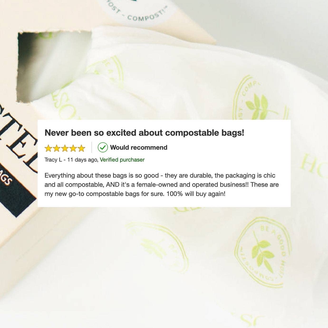 H O S T E D - Wholesale Trashcan/Trash Bin - Compostable Trash Bags, 3 Gallon, 50 Pack2