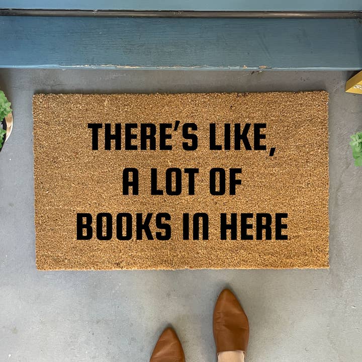 Funny Book Doormat - There's Like A Lot Of Books In Here for wholesale by Nickel Designs Doormats