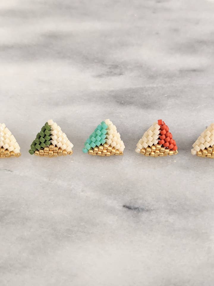Beaded geometric studs for wholesale by BEADAFUL