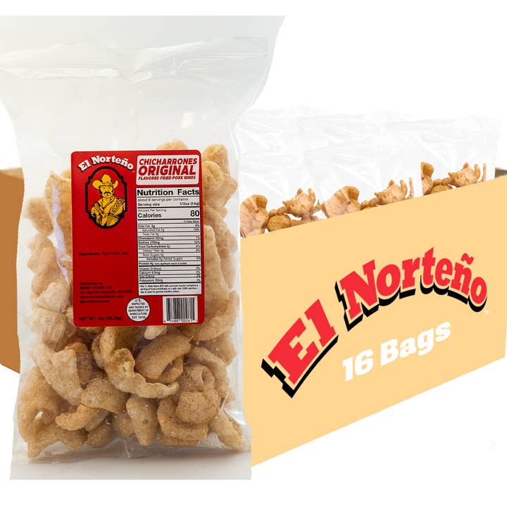 Wholesale Original Chicharrones 3oz (16 Bags) for wholesale by El Norteño