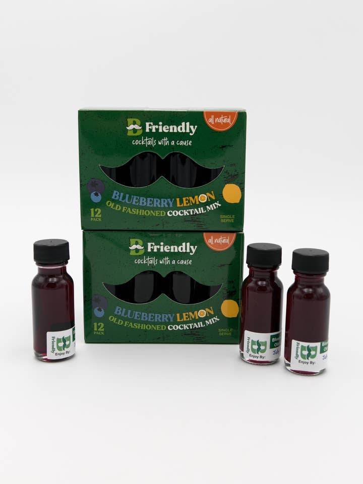 Blueberry Lemon Old Fashioned Single Serve Mix (½ oz.)12 pk for wholesale by B Friendly Cocktails with a Cause