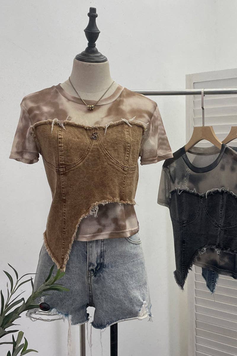 Mccolin - Wholesale T-Shirt - Women's - Distressed Layered T-Shirt0