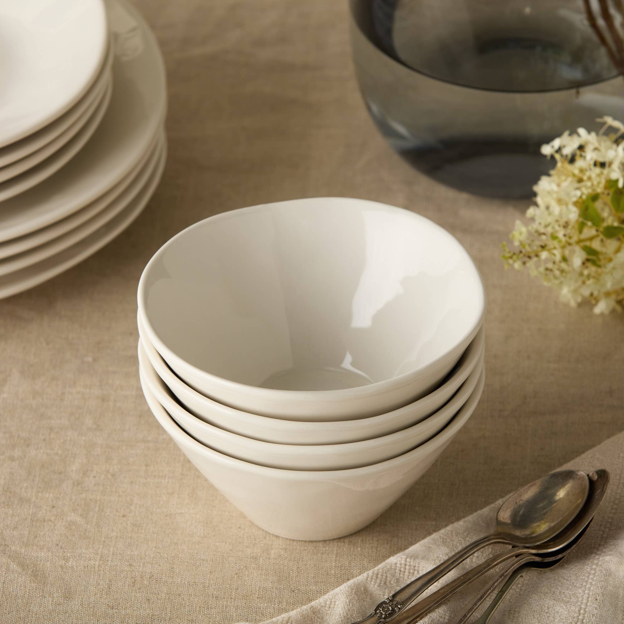 Certified International - Wholesale Bowl - Linen Cream Ice Cream Bowl 6.25in x 3.25in 22 oz5