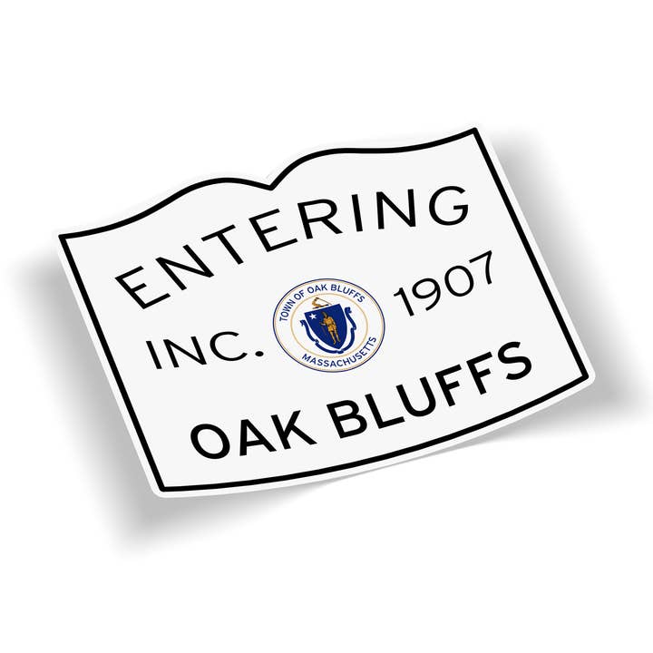 Entering Oak Bluffs Martha's Vineyard Bumper Sticker for wholesale by Cape Cod Stickers