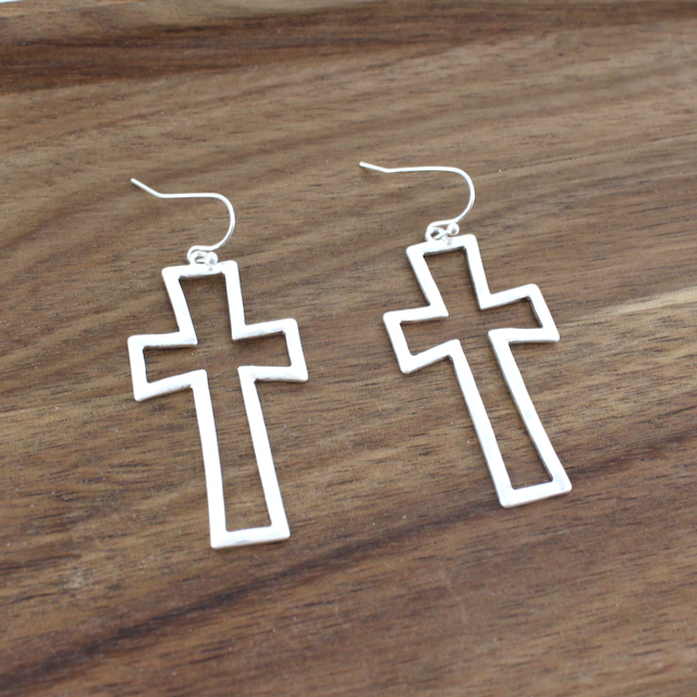 Pretty Persuasions - Wholesale Dangle Earrings - E23206 Cross Earrings1