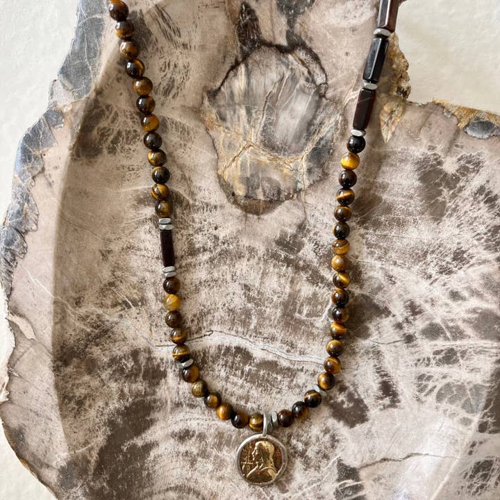 Colar Mazza Tigers Eye Masculino por atacado de House of Olia