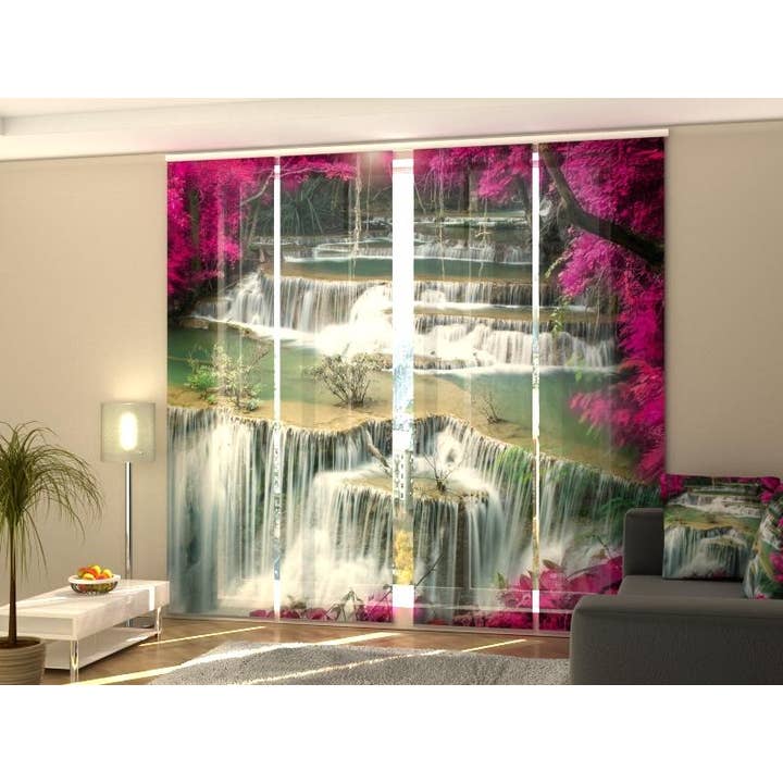 Set of 4 Flower and Waterfall Panel Curtains for wholesale by IlyDecor
