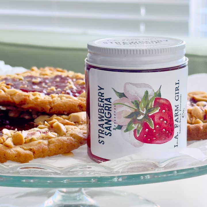 LA FARM GIRL - Wholesale Preserves - Strawberry Sangria Jam - 4 oz 6