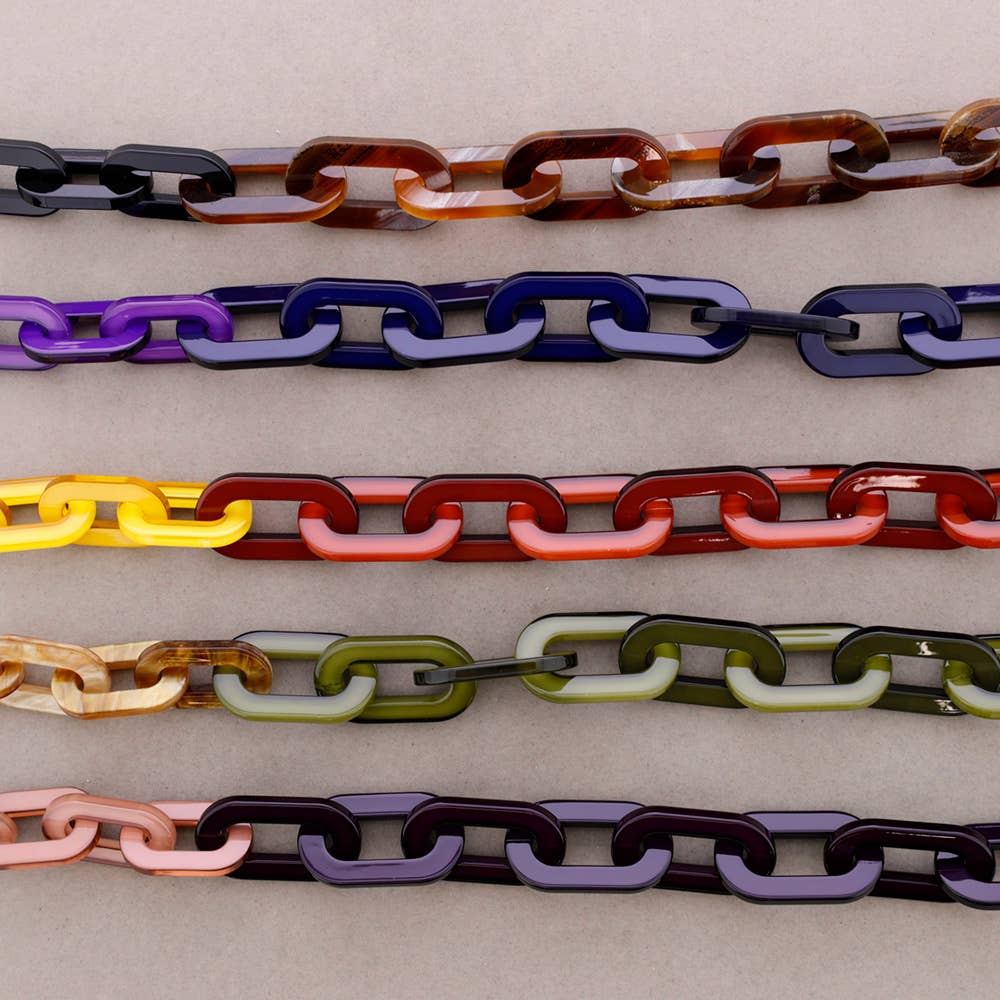 Sonata - Venta al por mayor Bisutería - Gargantilla Eslabones Bicolor Resina3