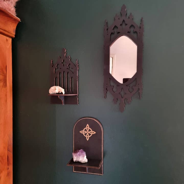 Yiska Designs - Wholesale Wall Mounted Shelf - Mini Wall Altar Witch Knot Shelf