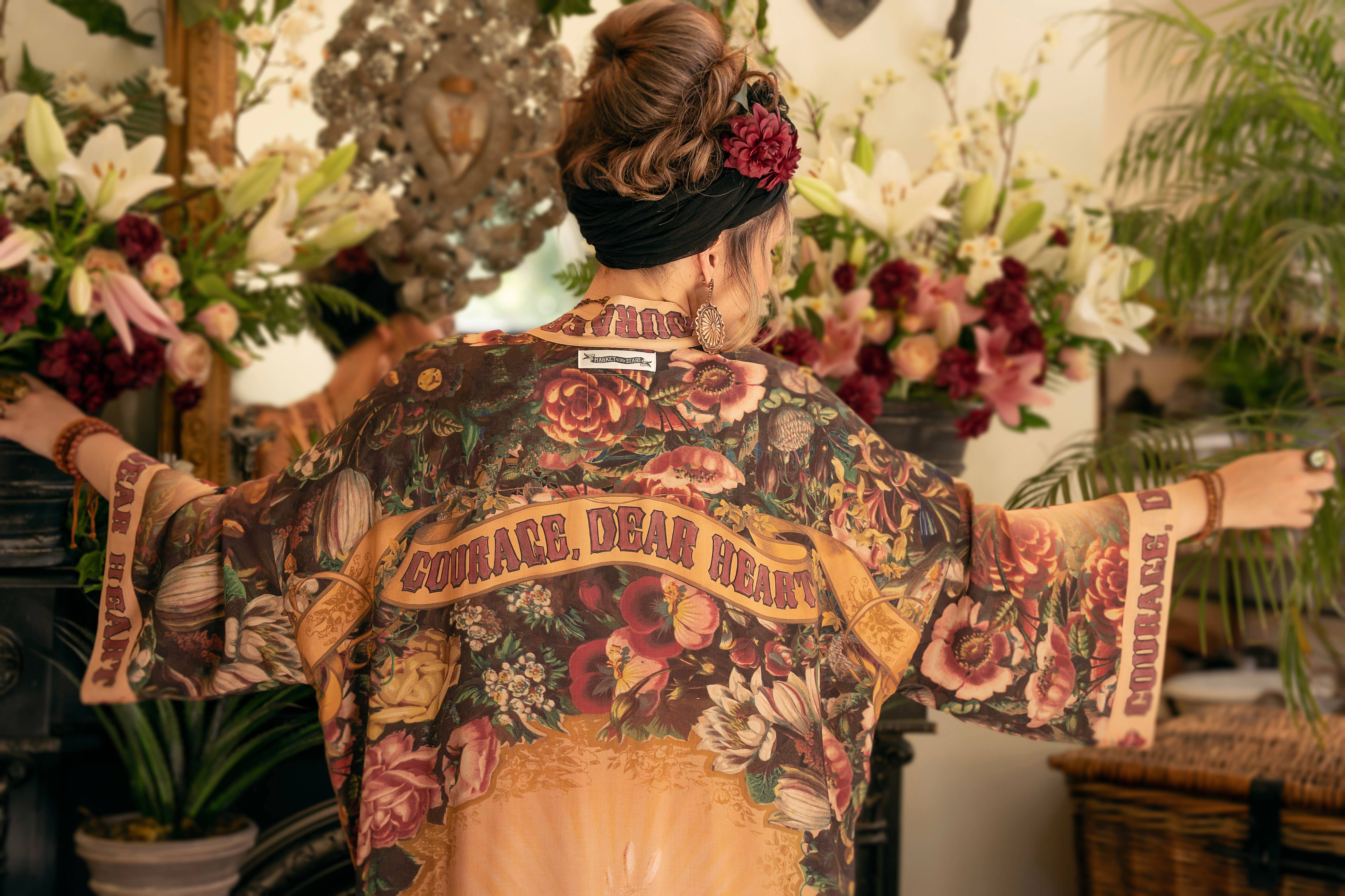 Market of Stars (USA) - Wholesale Kimono - Women's - Courage Dear Heart Opera Duster Kimono Robe w/ Sacred Heart12