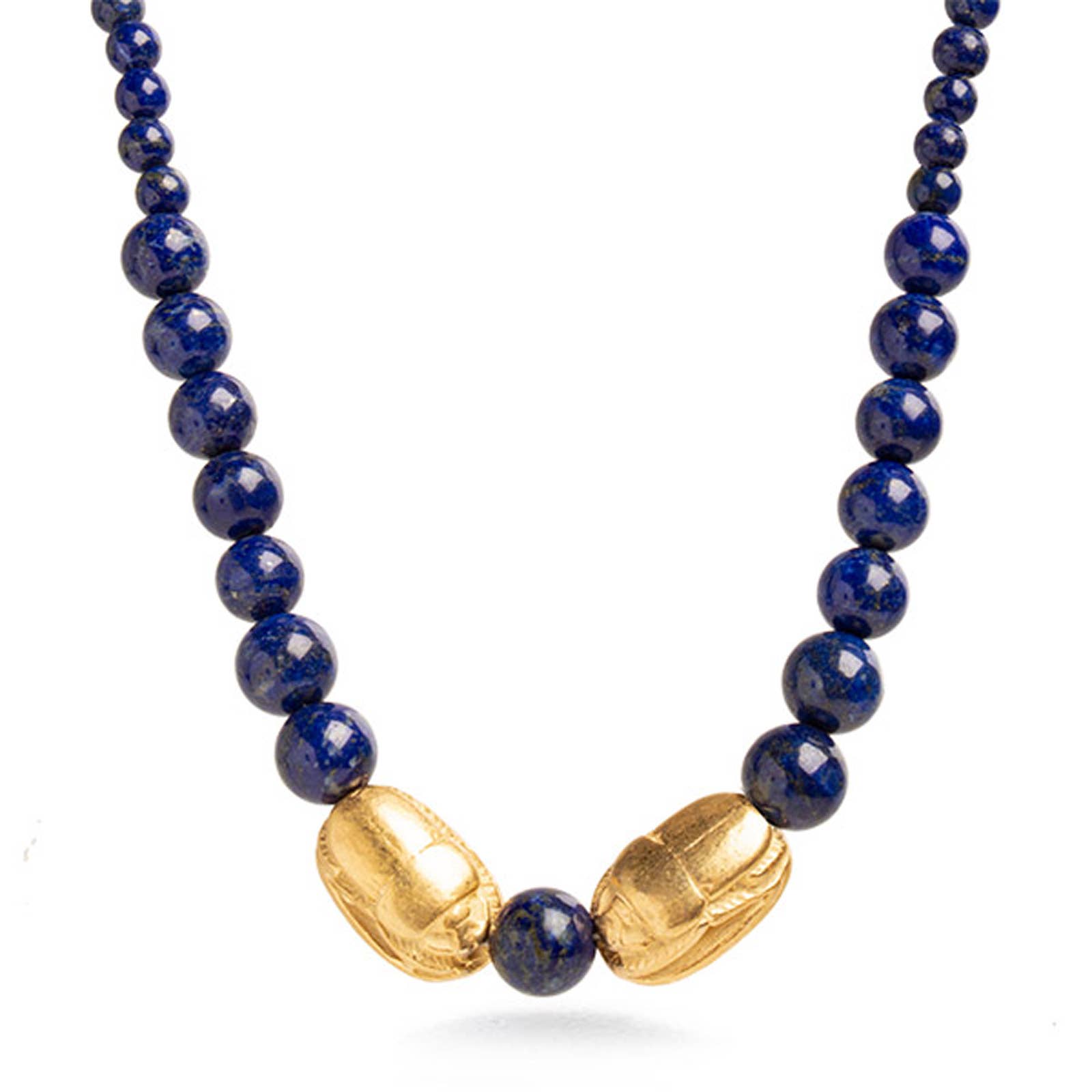 Discoveries, Inc. - Vendita all'ingrosso Collane di perline/perle - Collana con Scarabeo in Lapislazzuli Laureato - Ispirata all'Egitto0