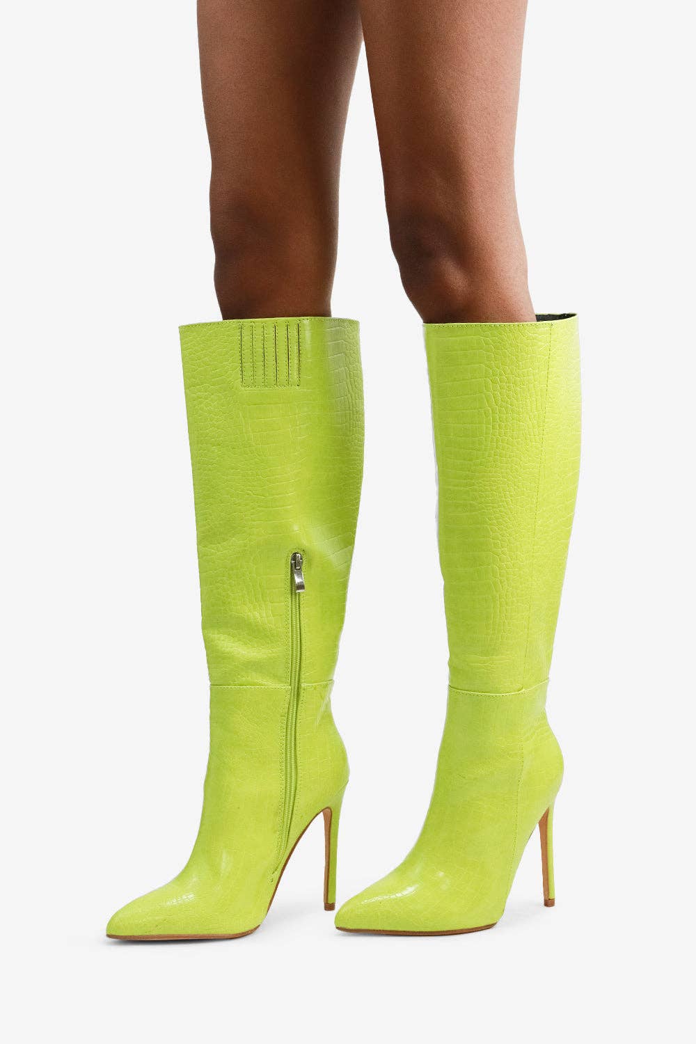 Lemonade Shoes - Wholesale Boots - Women's - ROSE - Under the Knee Crocodile Stiletto Boots5