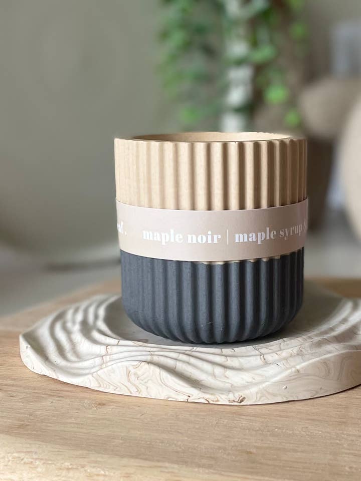 Maple Syrup Stoneware Soy Wax Candle / Scandi Inspired for wholesale by The Wax Leaf Candle Co