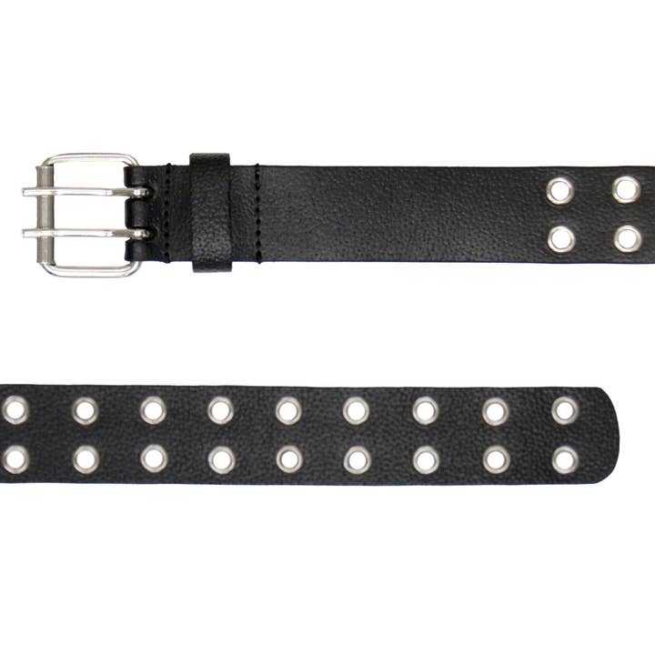 ZWART Hot Leathers 1 1/2" leren riem met dubbele oogjes BLA1122 voor groothandel op Faire2