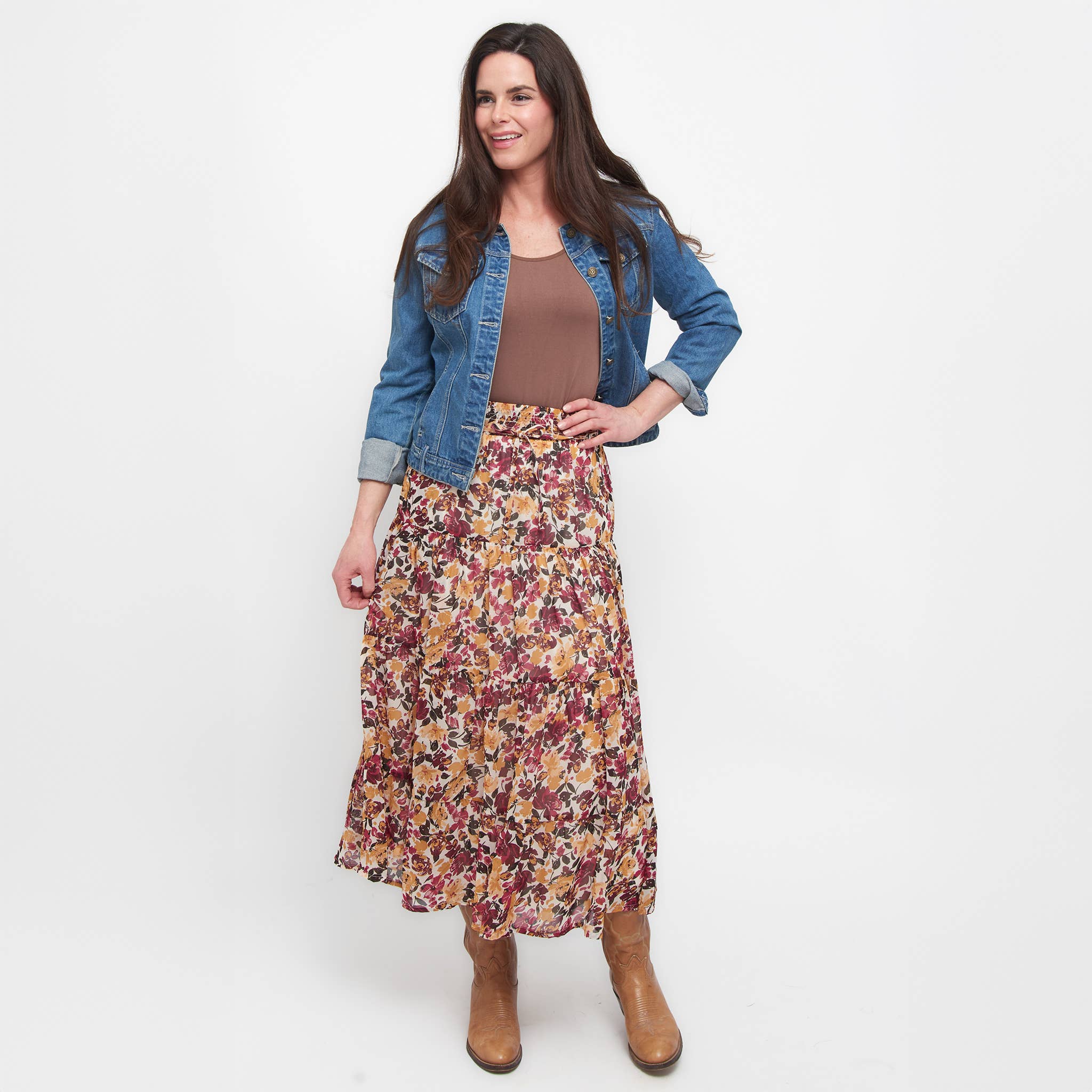 Elsie & Zoey - Vendita all'ingrosso Gonna - Donna - Gonna Maxi a Strati Hazel Georgette9