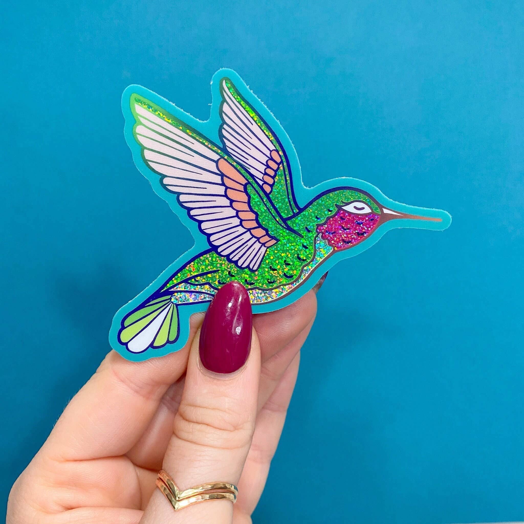 Chelzart - Wholesale Sticker - Hummingbird Sticker Rainbow Glitter | Hummingbird l Decal1