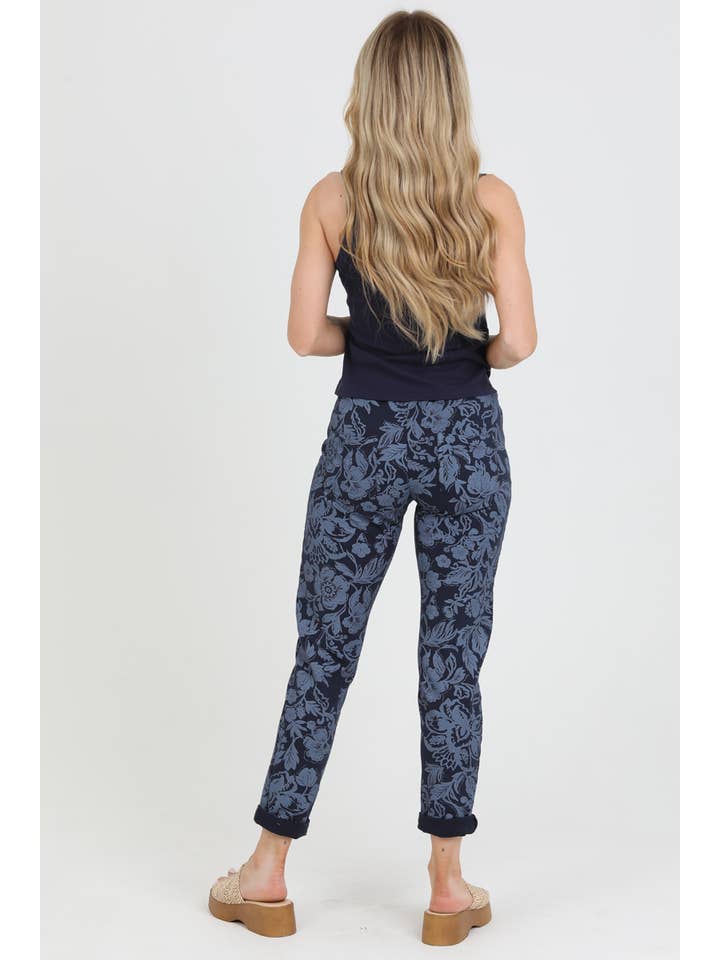 Nostalgia - Wholesale Pants - Women's - NP746-BW74 FLORAL PRINT JOGGER PANTS9