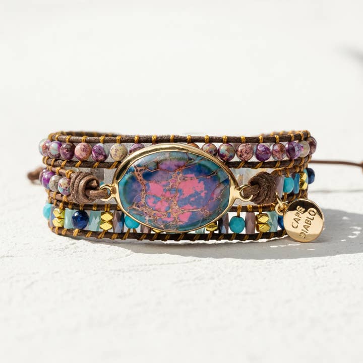 Bracelet enroulé Jaspe Empereur Intense pour la vente par Cape Diablo