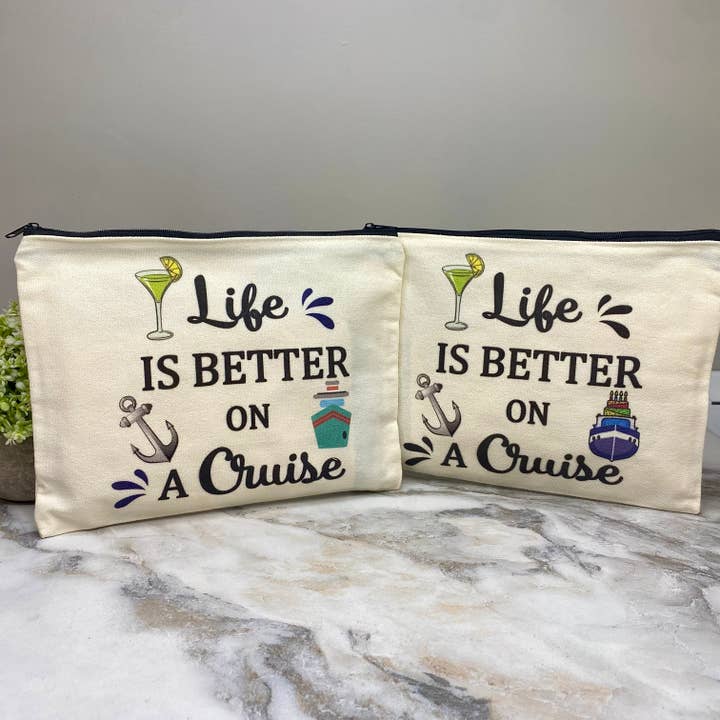 Canvas Pouch - Cruise - Life Is Better On A Cruise Mix for wholesale by Hive Supply