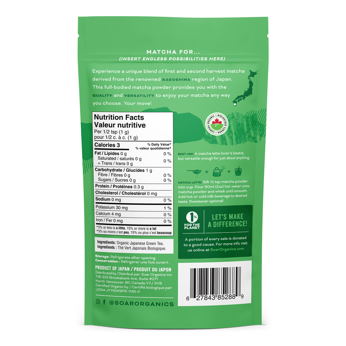 Soar Organics - Wholesale Health/Detox Tea - Everyday Matcha - 100g1