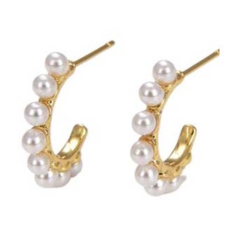 Hoop Post With Pearls for wholesale by Athena Designs