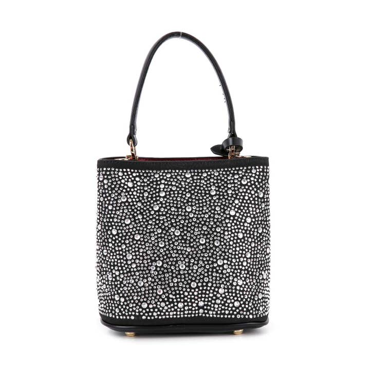 Handbag Express - Wholesale Top handle bag – women's - Petite Rhinestone Sparkler Bucket Bag1