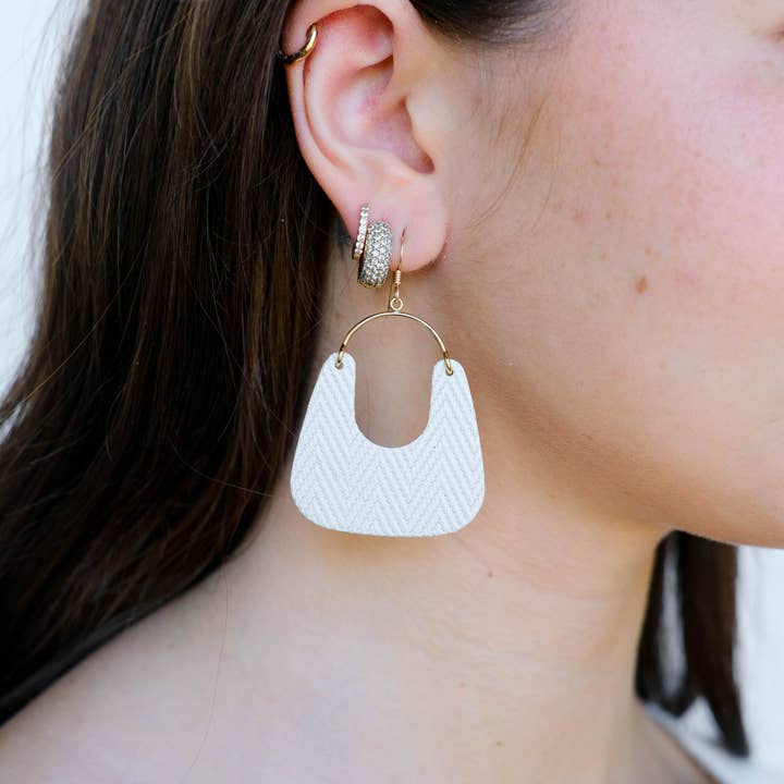 Nickel and Suede - Venta al por mayor Pendientes colgantes - Soft Pearl Noras2