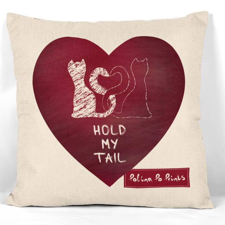 Valentijns kussenhoes. Valentijnsdecoratie. Huisdierkussen. voor wholesale door Polina Po Prints