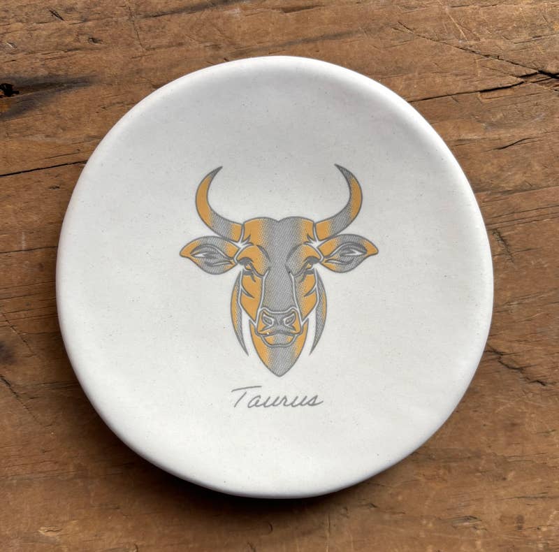 August Ceramics - Wholesale Jewelry Dish - 3.5" Ceramic Zodiac Sign assortment with Tabletop Display 15