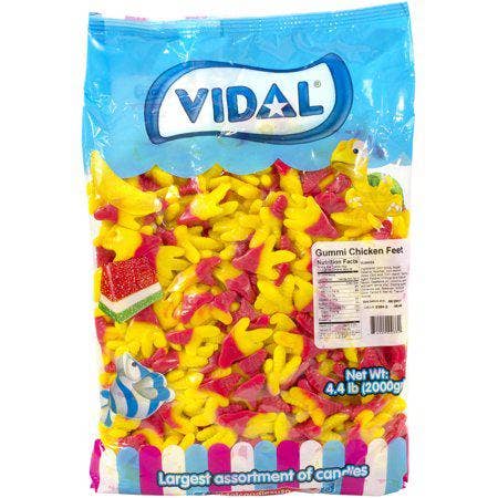 Vidal Gummi Chicken Feet 4.4 Pound Bag Bulk for wholesale by Long Island Candy Factory