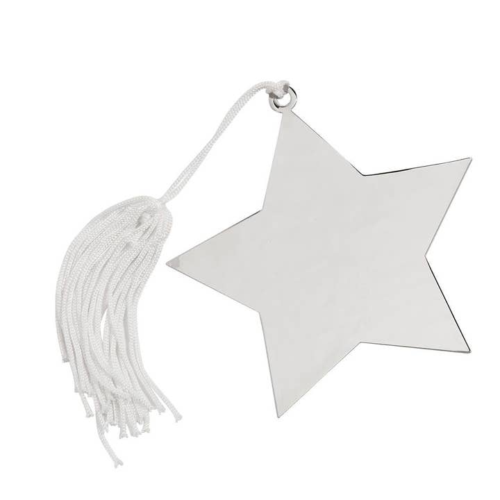 Star Ornament With White Tassel, 4" X 4" for wholesale by Creative Gifts International Inc.