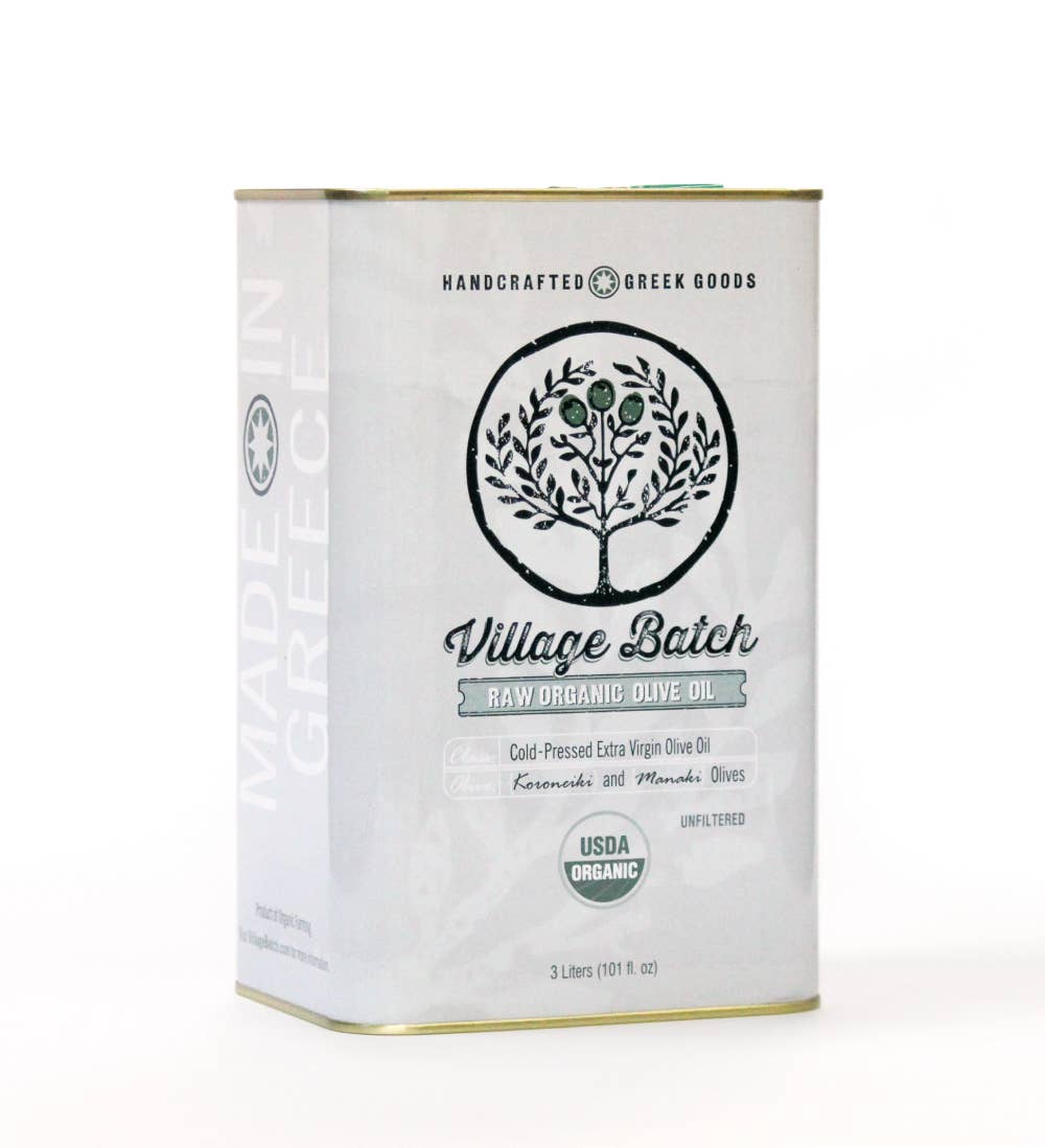 Village Batch - Wholesale Olive Oil - Raw Organic E.V Olive Oil - 101 oz
