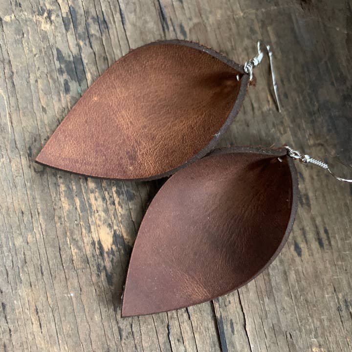 Jill's Jewels - Vendita all'ingrosso Orecchini pendenti - Orecchini in pelle nabuk rustica marrone3