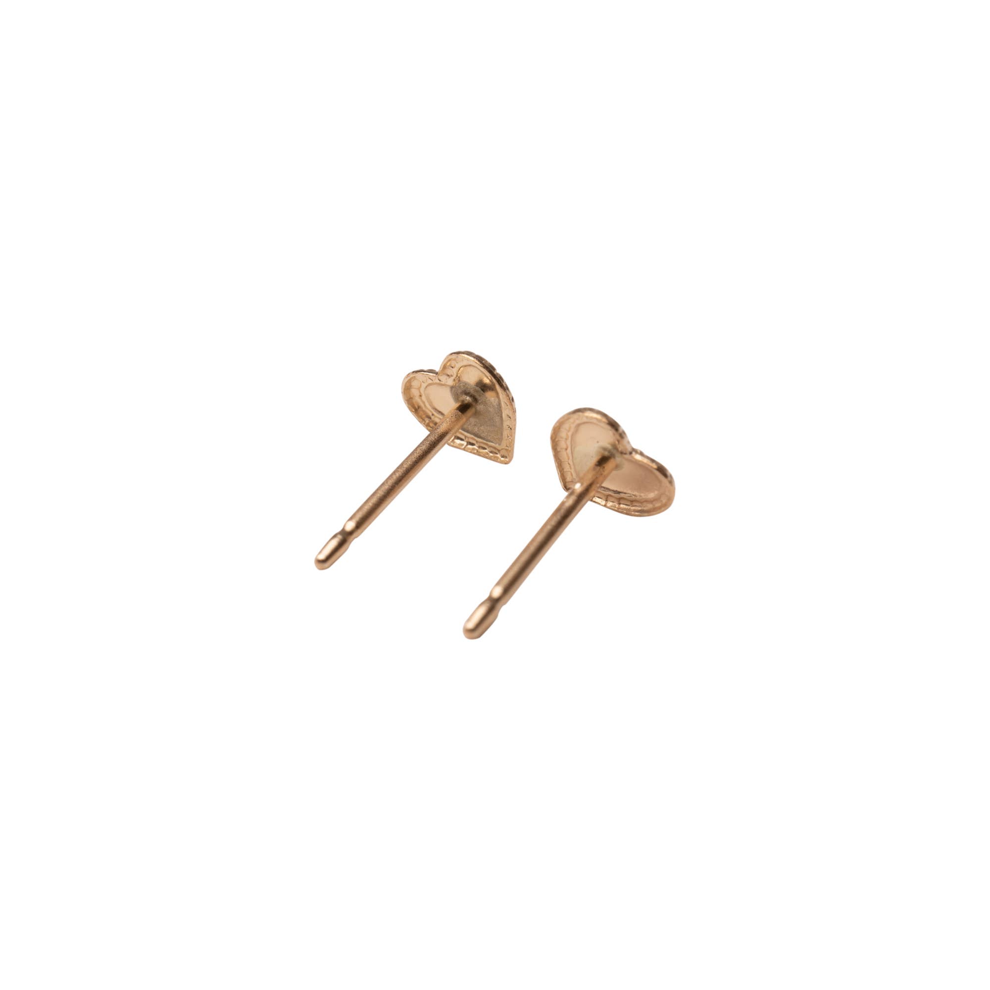 Rose Gypsy - Wholesale Stud/Post Earrings - Gold Vintage Heart Studs2