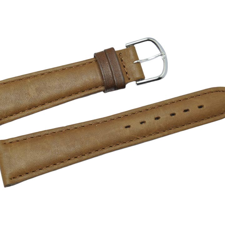 20 mm antiek bruin. Koepelvormig leren horlogeband voor wholesale door BRACELETS MONTRE ACH