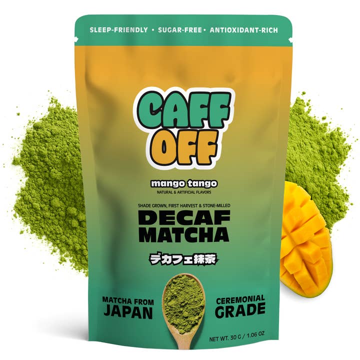 Mango Tango Decaf Matcha 30g for wholesale by Caff Off