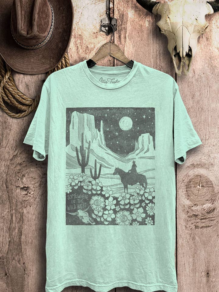 Lotus Fashion Collection - Wholesale Screen Printed T-Shirt - Women's - Somewhere In The Wild West Graphic Top2