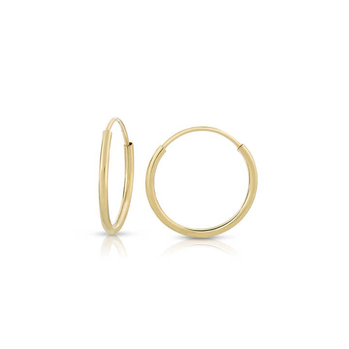 Tiny Hoop Earrings 14k Solid Gold for wholesale by Suzan DES
