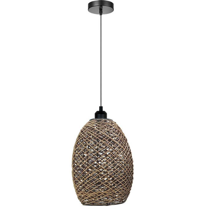 Ledsone - Wholesale Chandelier/hanging light - Rattan Wicker Ceiling Pendant Light Shade Hanging Light Antique décor Lampshade~13345