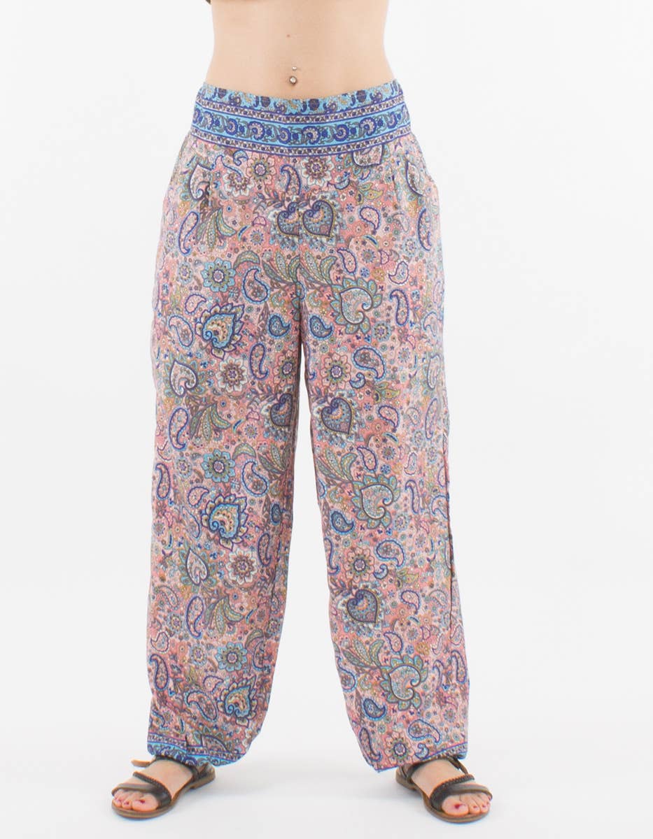 Coline – Engroshandel Bukser - Dame – Coline bukser i trykt polyester med sari-mønster til kvinder2