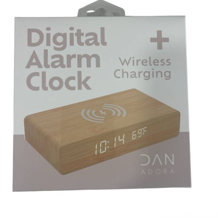 Funky Rico Inc – wholesale Desk clock – Wireless Charging With Alarm Clock - White3