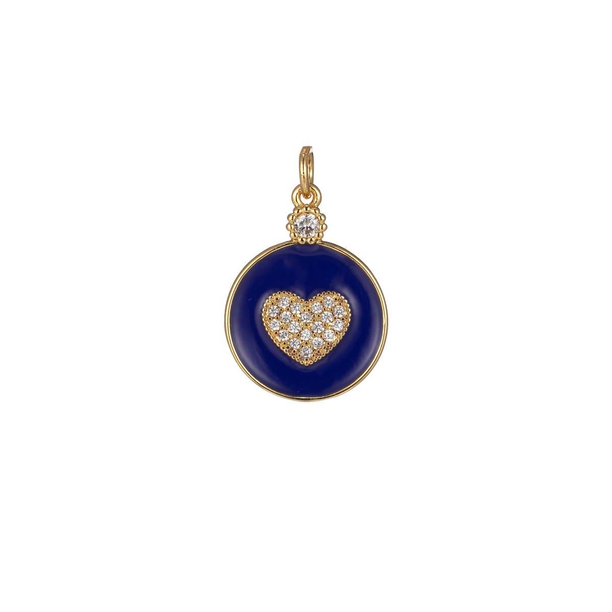 Aim Eternal – wholesale Individual charm/pendant – Dainty Gold Filled Coin Enamel Charm with Micro Pave Heart For Colorful Candy Jewelry Y2K Jewelry M-438 - M-4471