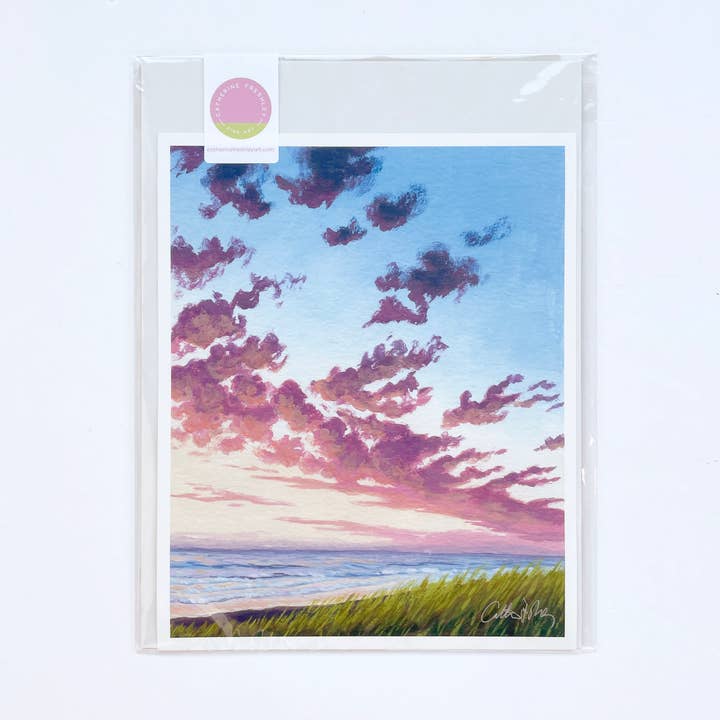 Ocean Sunset on the Oregon Coast Landscape Art Print for wholesale by Catherine Freshley Art