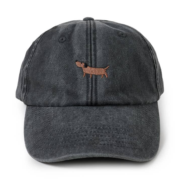 Lieblingspfote - Wholesale Honkbalpet - Uniseks - Vintage antracietkleurige pet „Dachshund”0