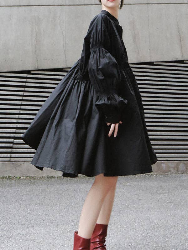 Sheer Trend – Vestido - Mulher por atacado – Vestido de camisa folhada irregular projetado original solto6