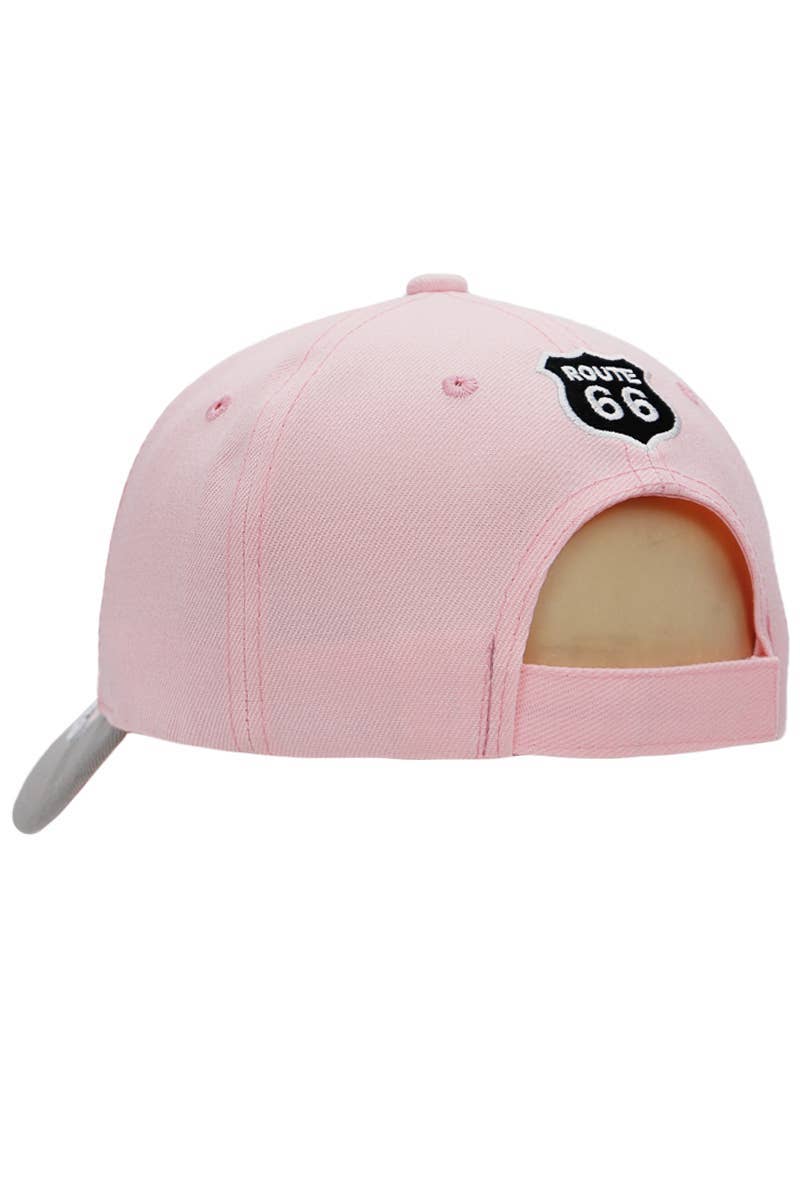 Cap Zone - Wholesale Baseball Cap - Women's - Route 66 The Mother Road Arc Logo Acrylic Baseball Cap10