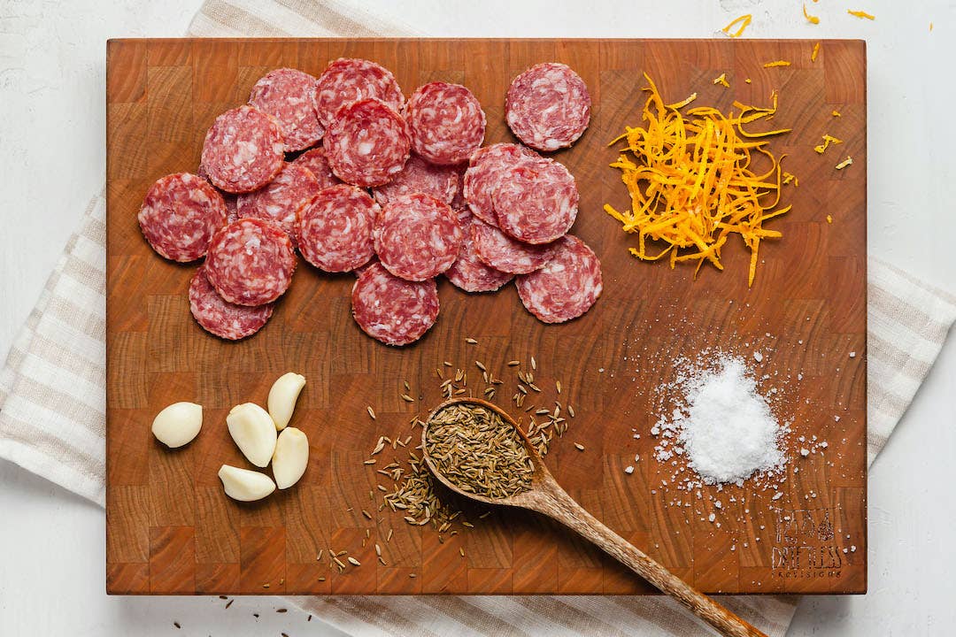 Driftless Provisions - Wholesale Salami - Pre-Sliced Loukanika Salami - 3oz1