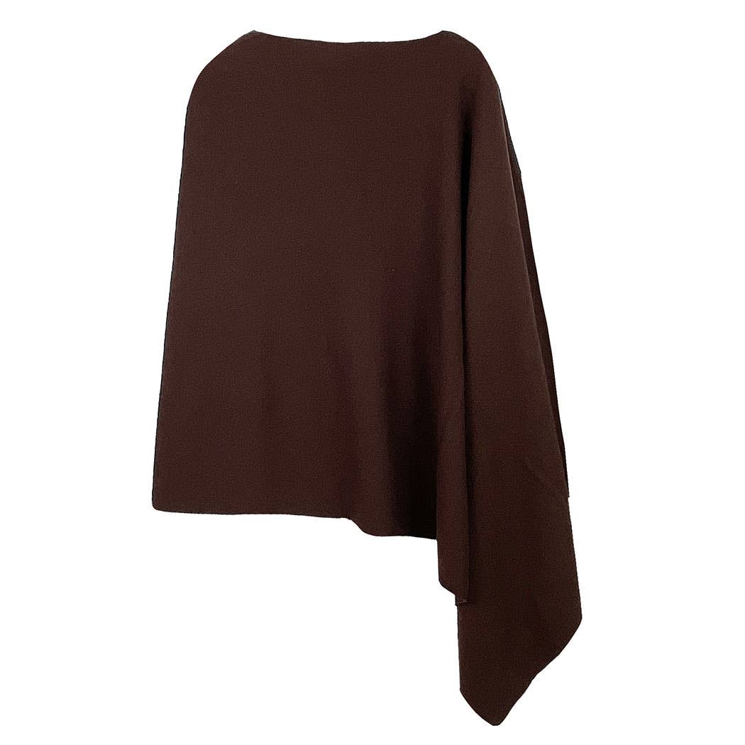 Fashion City – Engroshandel Poncho - Dame – Mørk Tone Solid Diamond Shape Tørklæde Poncho16
