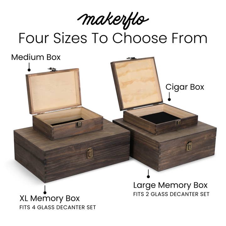 MakerFlo - Wholesale Humidor/Cigar Accessory - Makerflo Pine Wood Cigar Box, Craft - Laser Engraving7
